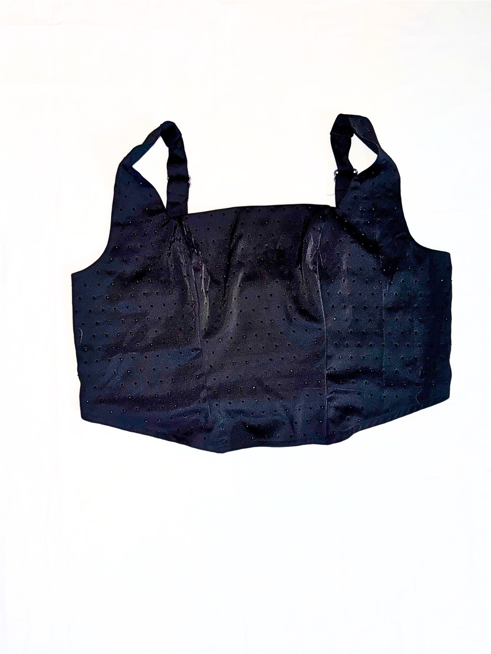 wild fable Black Sleeveless Crop Top with Rhinestones